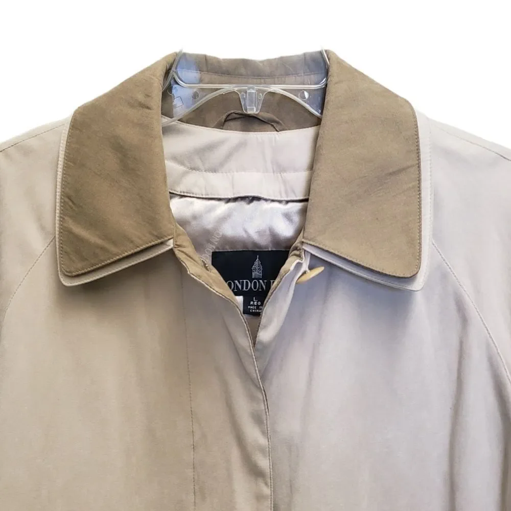SOLD London Fog Tan Raincoat,  Size LR - Picture 2 of 12